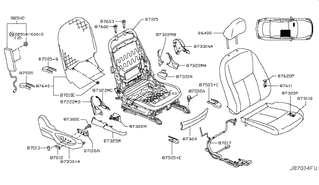 2019 Infiniti Q50 Front Seat Diagram 6