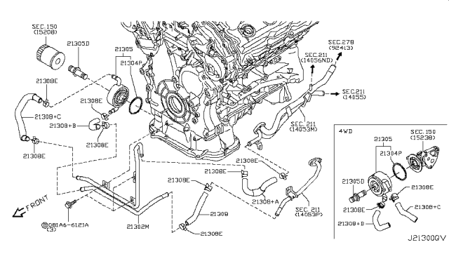 2014 Infiniti Q50 Oil Cooler Diagram 2