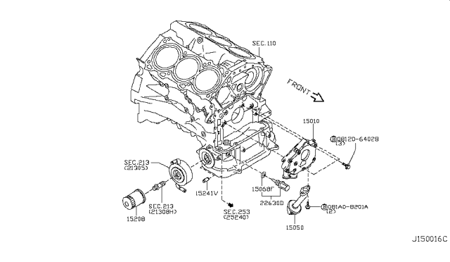 2016 Infiniti Q50 Lubricating System Diagram 5