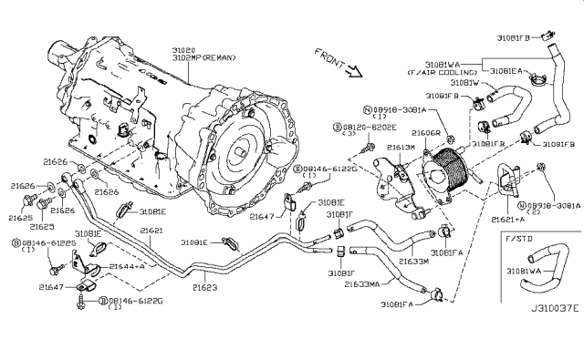 2019 Infiniti Q50 Auto Transmission,Transaxle & Fitting Diagram 9