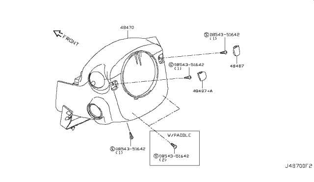 2018 Infiniti Q50 Mask-Steering Column Diagram for 48487-5CA0A