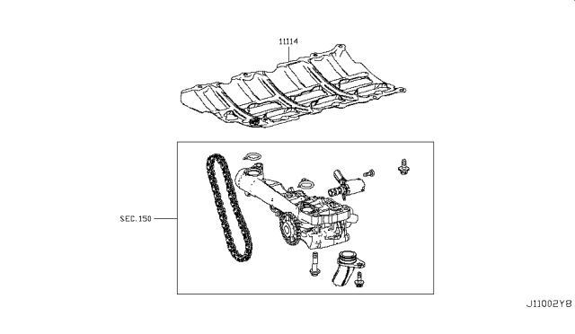 2016 Infiniti Q50 Cylinder Block & Oil Pan Diagram 10