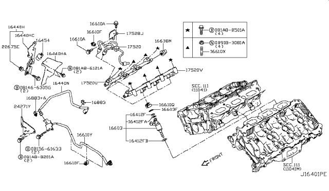 2016 Infiniti Q50 Holder-Fuel Pipe Diagram for 17528-5CA0C