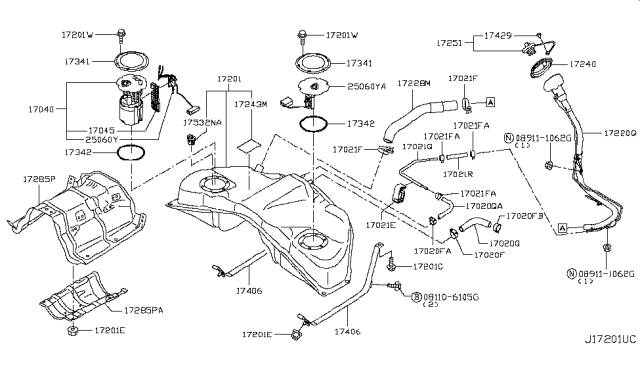 2018 Infiniti Q50 Fuel Tank Diagram 3