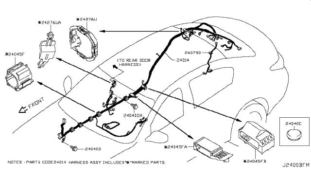 2018 Infiniti Q50 Harness-Body Diagram for 24014-6HL2C