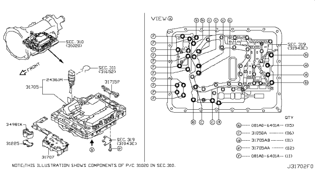 2017 Infiniti Q50 Control Valve (ATM) Diagram 3