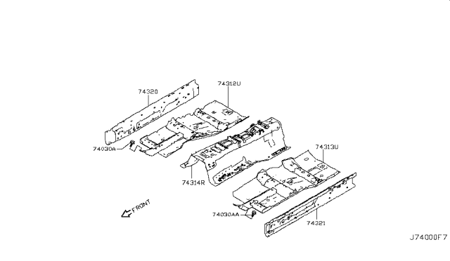 2015 Infiniti Q50 Floor Panel Diagram