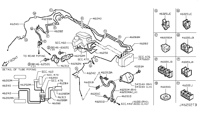 2019 Infiniti Q50 Brake Piping & Control Diagram 3