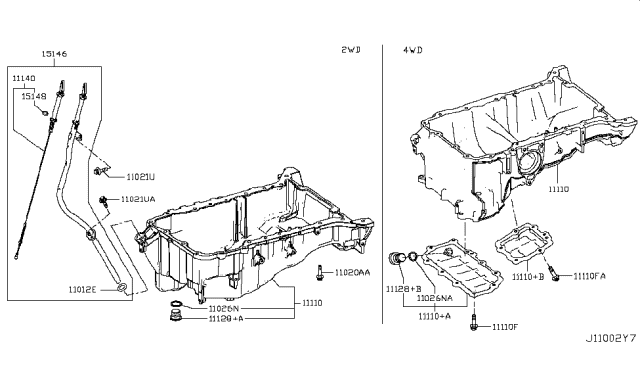 2017 Infiniti Q50 Cylinder Block & Oil Pan Diagram 10