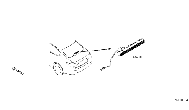 2014 Infiniti Q50 Stop Lamp Assembly-High Mounting Diagram for 26590-4HB0A