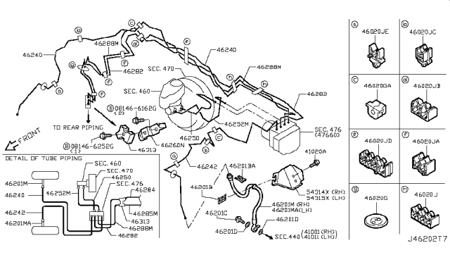 2016 Infiniti Q50 Brake Piping & Control Diagram 5