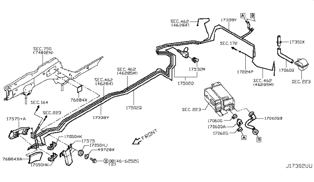 2019 Infiniti Q50 Fuel Piping Diagram 13