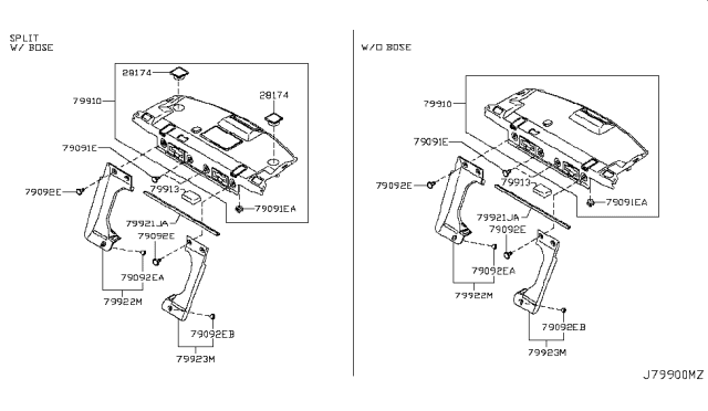 2019 Infiniti Q50 Rear Trimming Diagram 4