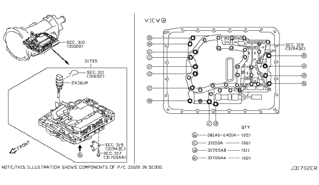 2018 Infiniti Q50 Control Valve (ATM) Diagram 3