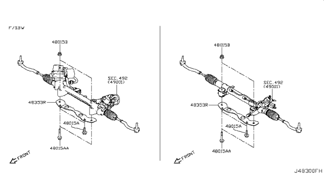 2018 Infiniti Q50 Steering Gear Mounting Diagram 2