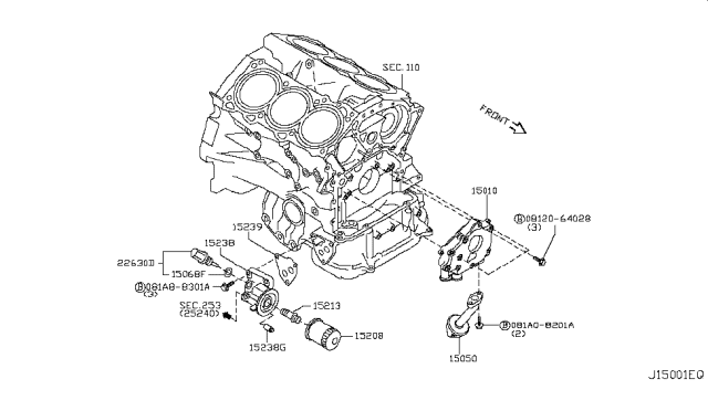 2016 Infiniti Q50 Lubricating System Diagram 10