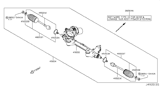 2016 Infiniti Q50 Power Steering Gear Diagram 1