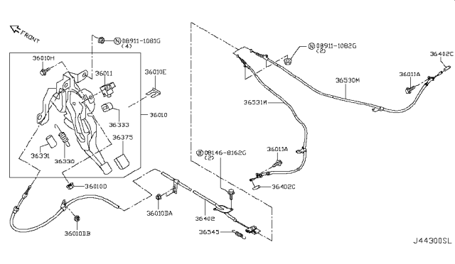 2014 Infiniti Q50 Parking Brake Control Diagram 1