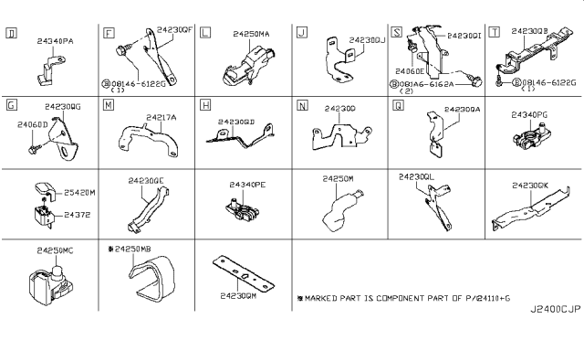 2019 Infiniti Q50 Terminal Assembly 8Mm Diagram for 24340-7F001