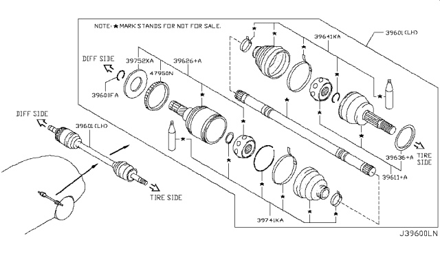 2014 Infiniti Q50 Rear Drive Shaft Diagram 1