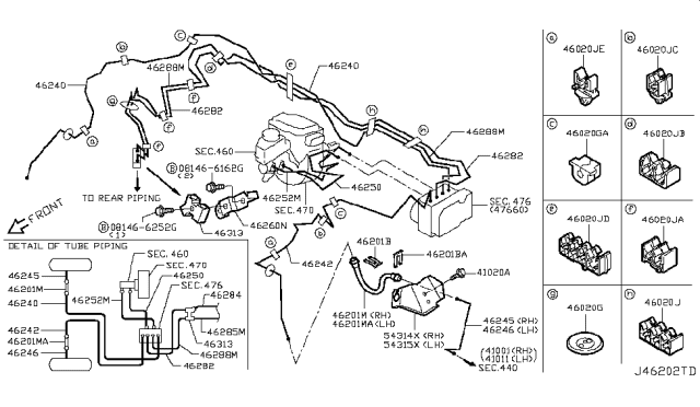 2014 Infiniti Q50 Brake Piping & Control Diagram 2