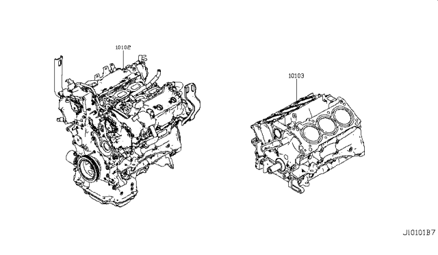 2018 Infiniti Q50 Bare & Short Engine Diagram 3