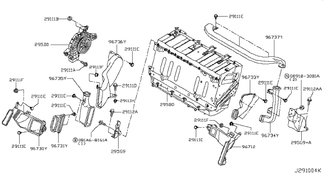 2017 Infiniti Q50 Bracket-Battery Diagram for 295G9-4GA0B