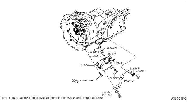 2014 Infiniti Q50 Tube-Joint Diagram for 31067-3SX0A