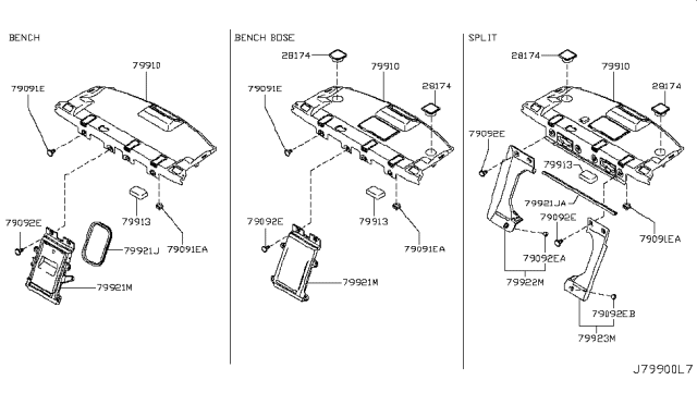 2016 Infiniti Q50 Rear Trimming Diagram 2