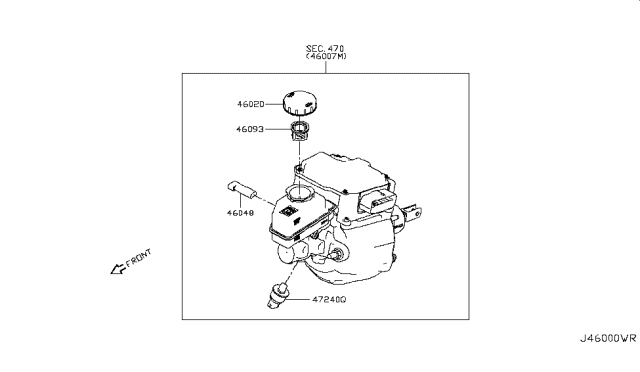 2015 Infiniti Q50 Brake Master Cylinder Diagram 1