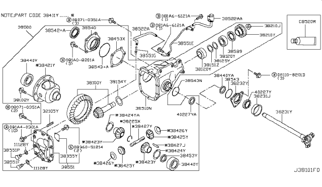 2018 Infiniti Q50 Front Final Drive Diagram 1