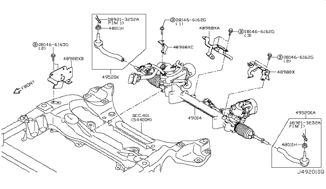 2019 Infiniti Q50 Gear & Linkage Sub Assembly-Power Steering Diagram for 49004-5CA1A