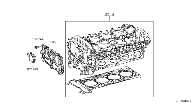 2016 Infiniti Q50 Front Cover,Vacuum Pump & Fitting Diagram 1