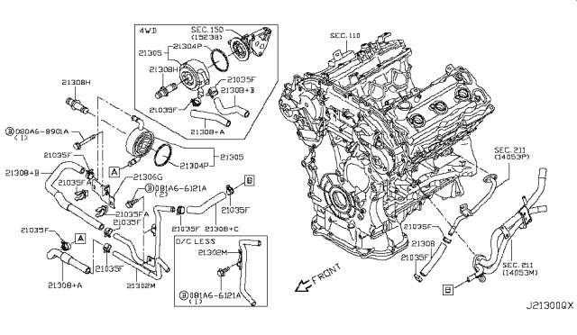 2016 Infiniti Q50 Oil Cooler Diagram 6