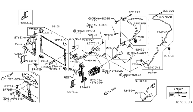 2015 Infiniti Q50 Condenser,Liquid Tank & Piping Diagram 1