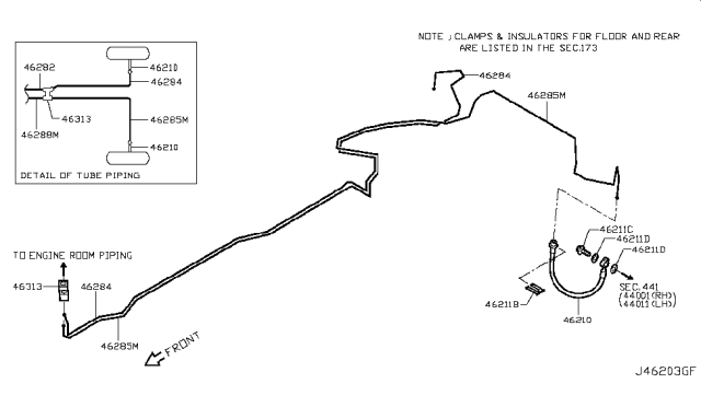2015 Infiniti Q50 Brake Piping & Control Diagram 6