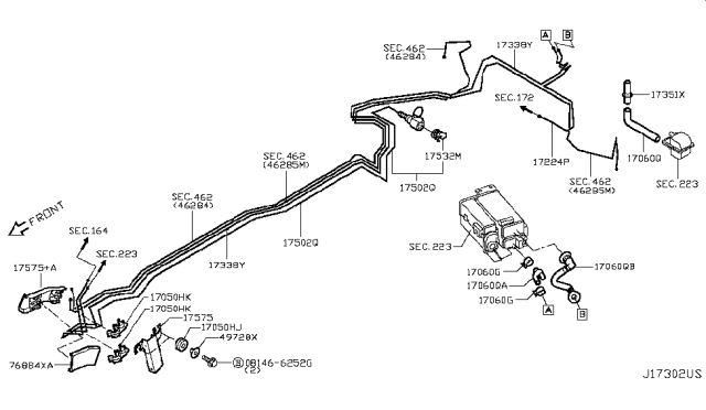 2017 Infiniti Q50 Fuel Piping Diagram 16