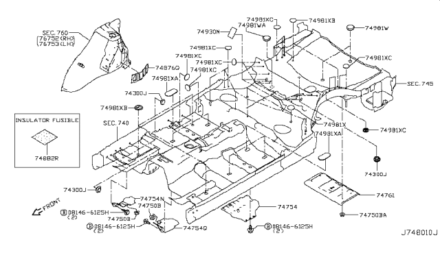 2015 Infiniti Q50 Floor Fitting Diagram 3
