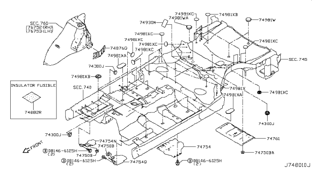 2016 Infiniti Q50 Floor Fitting Diagram 7