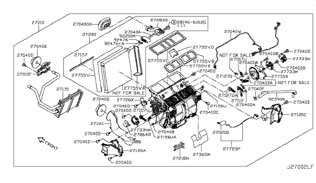 2016 Infiniti Q50 Air Mix Actuator Assembly Diagram for 27732-4GA0A