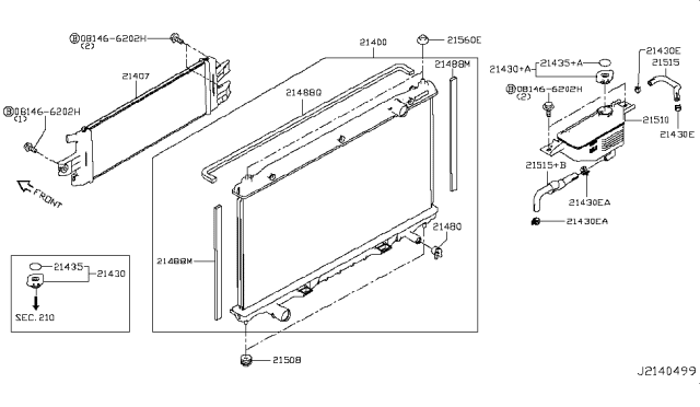 2017 Infiniti Q50 Radiator,Shroud & Inverter Cooling Diagram 9