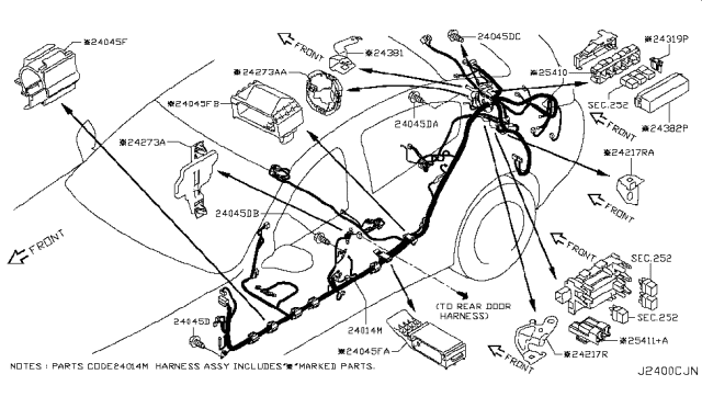 2019 Infiniti Q50 Cover-FUSIBLE Link Holder Diagram for 24382-4GD5A