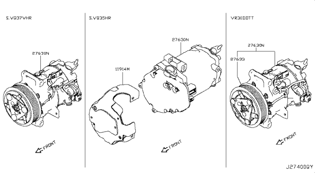 2017 Infiniti Q50 Compressor-Air Conditioner Diagram for 92600-5CA0B