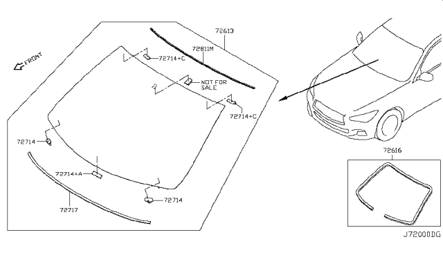 2014 Infiniti Q50 Front Windshield Diagram