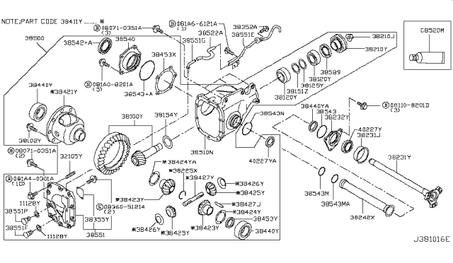 2016 Infiniti Q50 Front Final Drive Diagram 2