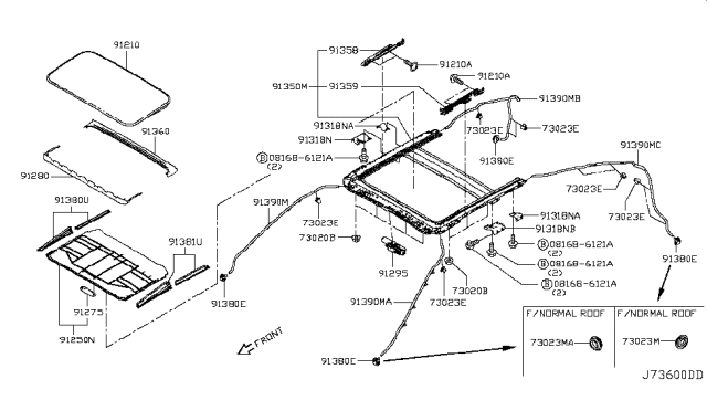 2015 Infiniti Q50 Sun Roof Parts Diagram