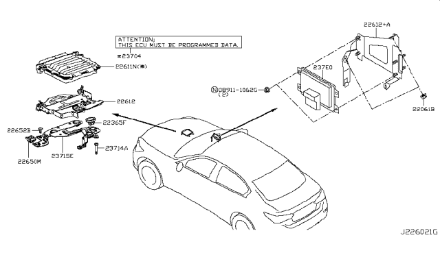 2015 Infiniti Q50 Ignition System-Engine Control Module Computer Diagram for 23703-HG00C