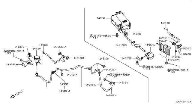 2019 Infiniti Q50 Engine Control Vacuum Piping Diagram 2