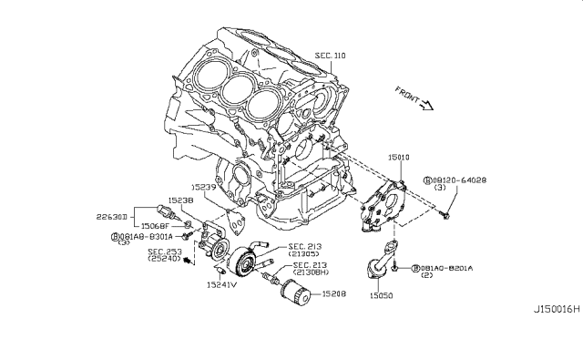 2014 Infiniti Q50 Lubricating System Diagram 4