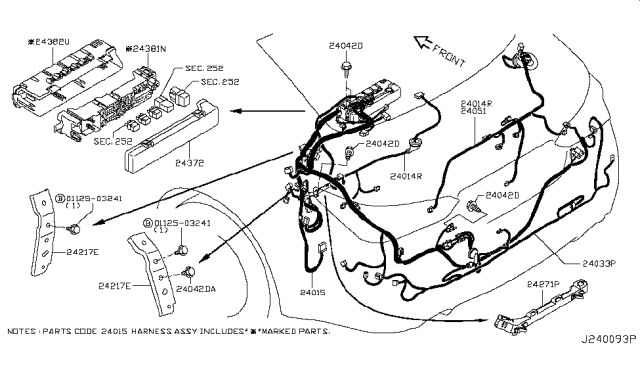 2018 Infiniti Q50 Harness-Chassis Diagram for 24027-6HB2D